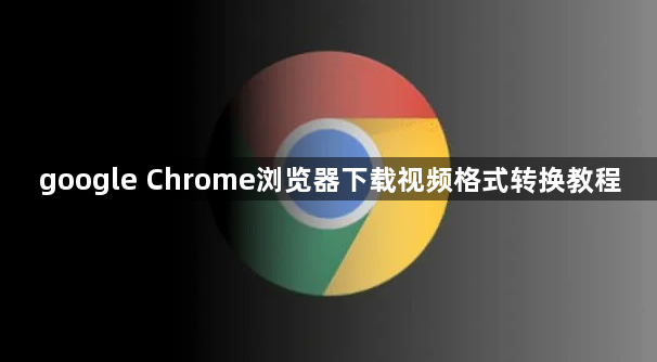 google Chrome浏览器下载视频格式转换教程1